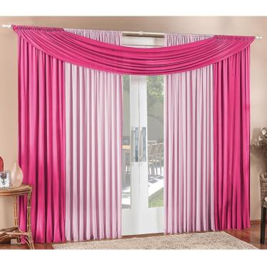 Imagem de Cortina Alana Para Varão Tecido Malha Gel 4,00 Metros X 2,50 Metros Alt - Pink e Rosa