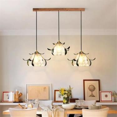 Imagem de OUFULA Aldeia americana Lustre LED Moda Criatividade Sala Restaurante Bar Quarto Balcão de estudos Vila Duplex Edifício Escada Lâmpada Pendente (8010 B 3 luzes)