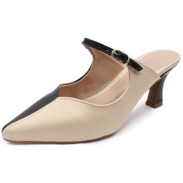 Imagem de Scarpin Mule Re&Ton Moderno Salto Baixo SC16 (Bege Preto, BR, Adulto, Numérico, 34)