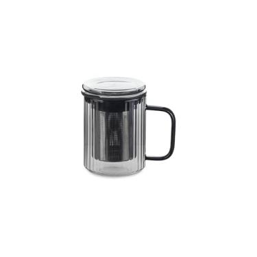 Imagem de Oxford Conjunto Com 1 Caneca De Chá Em Vidro Com Infusor Aço Inox 350ml Fume
