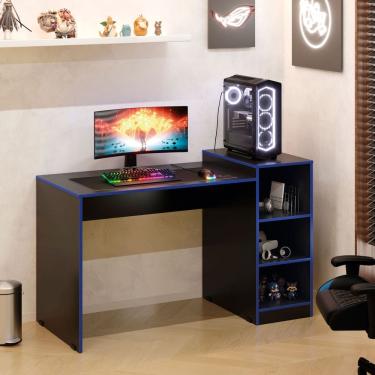 Imagem de Mesa Gamer Zetra Escrivaninha com Nichos Computador