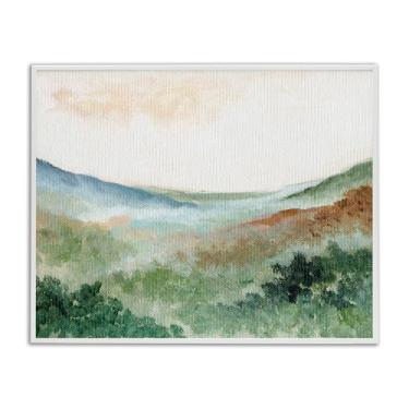 Imagem de Stupell Industries Desenho artístico giclée emoldurado branco paisagem verde sonhadora por Nikita Jariwala, 16 x 20