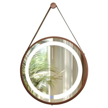 Imagem de ESPELHO ADNET REDONDO 50CM COBRE C/ALÇA CARAMELO TOUCH LED 6000K