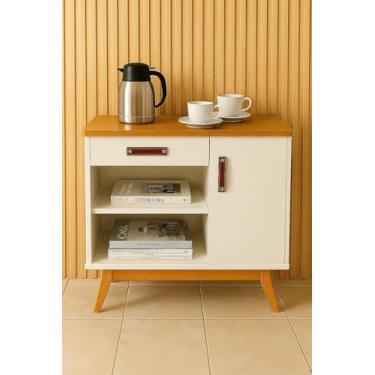 Imagem de Aparador Buffet Sala Siena Moderno Off White Nature Com Porta 1 Gaveta