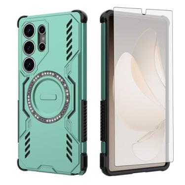 Imagem de Asuwish Capa de celular para Samsung Galaxy S25 Ultra 5G com protetor de tela de vidro temperado, capa magnética e proteção à prova de choque fina acessórios para celular S25Ultra 25S S 25 25Ultra 6.9