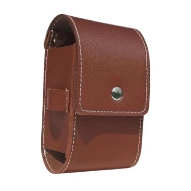 Imagem de KiBcsLic Estojo para Telêmetro de Golfe, Armazenamento de Bolas de Couro PU para Esportes Ao Ar Livre, Presente Compacto para Golfistas com Suporte, CafÉ