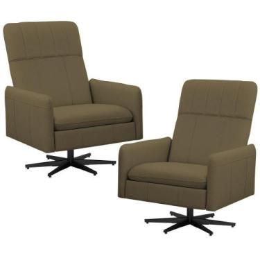 Imagem de Kit 2 Poltronas Decorativa Giratória Retrátil Reclinável Lutor L06 mat