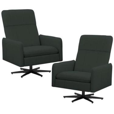 Imagem de Kit 2 Poltronas Decorativa Giratória Retrátil Reclinável Lutor L06 mat