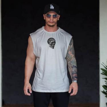 Imagem de Regata Masculina Fitness Algodão DTF Premium Treino Academia Casual - 