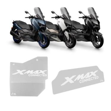 Imagem de Kit Protetor Motor E Divisória Grande Acrílico Xmax 250 - Jaspe Ateliê