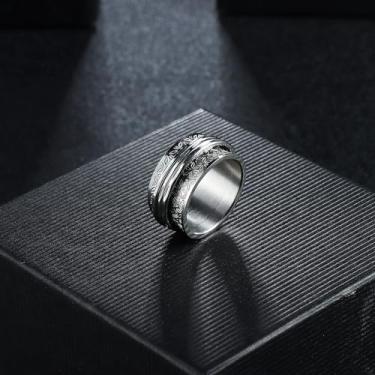 Imagem de Anéis giratórios de aço inoxidável, anéis de ansiedade, lua, estrela, flor, borboleta, anéis de ansiedade para mulheres e homens, Aço inoxidável, Sem pedra preciosa