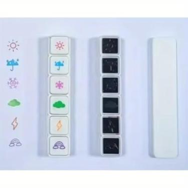 Imagem de 6 carimbos de tinta Kawaii, carimbos de recompensa com autotinta, incentivo para crianças, faça você mesmo, artesanato, artigos de papelaria coreanos, material de escritório (multi)