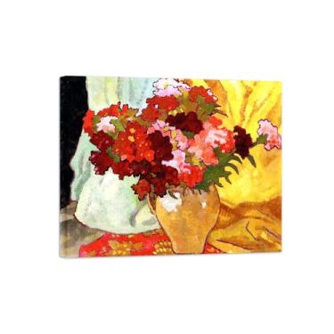 Imagem de Pôster e impressões em tela de flores vintage - reprodução de pintura de arte de parede famosa - vaso de flores - imagens prontas para pendurar tela emoldurada de 90 x 108 cm 35 x 42 pol