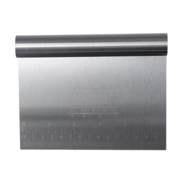 Imagem de Raspador de bancada de aço inoxidável multiuso, régua de balança, separador de pão, balança de medição polida, bolo pizza (15 cm)