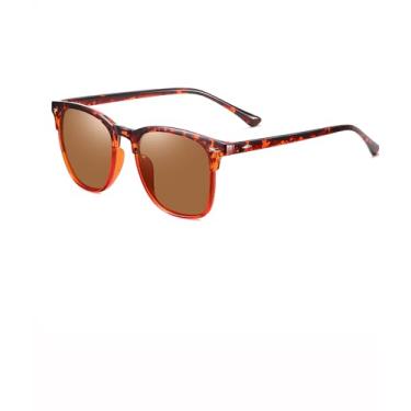 Imagem de Óculos de sol feminino polarizado Wen moderno retrô quadrado para dirigir pesca golfe SY6040, Armação leopardo | Lente marrom, Normal