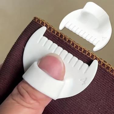 Imagem de 4 peças brancas, 4 mm, fecho de ponto de borda e medidor de costura, régua acolchoada, ferramenta de medição de costura para modelos de costura reta DIY