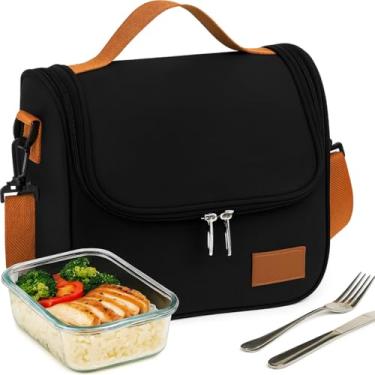 Imagem de Bolsa Térmica Unisex Premium com Alça Ajustável – Estilo Elegante e Portátil | Mantém Frio e Quente | Tecido Oxford Impermeável | Ideal para Trabalho, Escola e Passeios (PRETO)