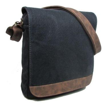 Imagem de Bolsa Carteiro Pasta Transversal Tiracolo Masculino Feminino em Lona  