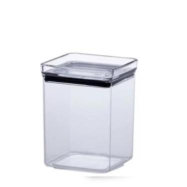 Imagem de Mini Pote Hermético Empilhável Multiuso Quadrado 180 Ml Transparente T