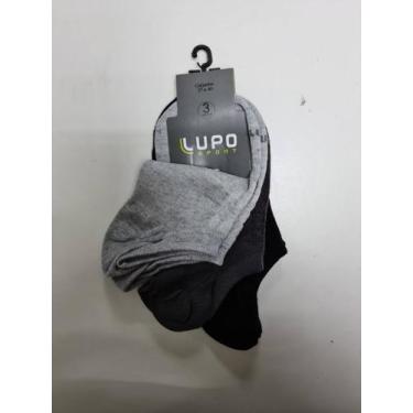 Imagem de Kit 3 Pares de Meia Sapatilha Invisível Lupo 3270: Cinza, Chumbo e Pre