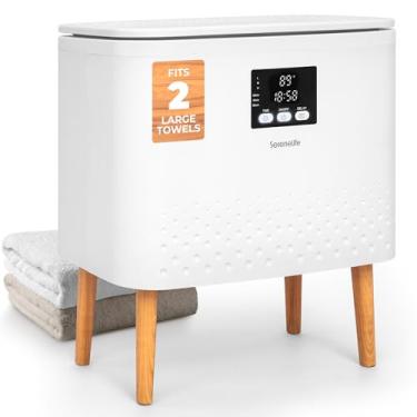 Imagem de SereneLife Balde retangular para aquecedor de toalhas, cobertor de grande capacidade e aquecedor de toalhas para banheiro, controle de toque único, design com eficiência energética com desligamento