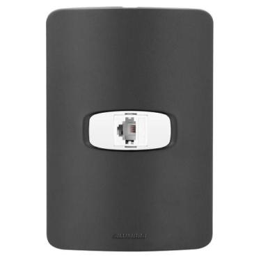 Imagem de Conjunto 1 Tomada Telefone Rj11 - Gracia Black Maxx / Branco - Alumbra