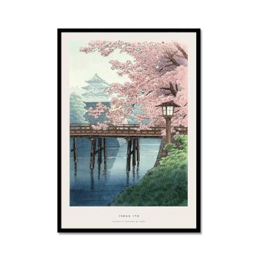 Imagem de Pôster Hasui Kawase Ohara Koson Impressões Katsushika Hokusai Pintura em Tela Onda Japonesa Arte de Parede Hiroshige Imagens para Decoração de Casa (SKU5,8 x 30,5 cm = (20 x 30 cm), Moldura de metal