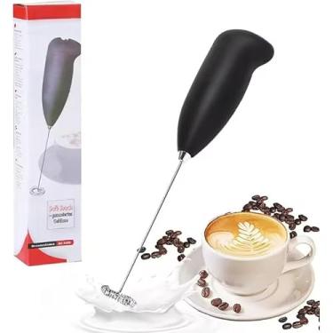 Imagem de Potente espumador de leite batedor de leite ultra rápido batedor elétrico de espuma para café lattes cappuccino matcha chocolate quente e creme preto