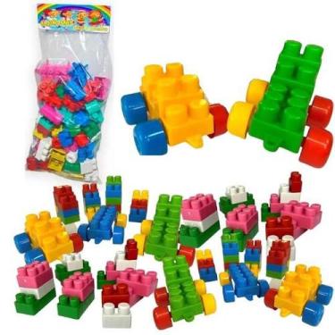 Imagem de Blocos De Montar Grandes Infantil Bebê Coloridos 104 Peças - BG PLAS