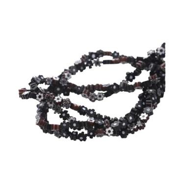 Imagem de Contas De Vidro Em Forma De Flor 45pcs Materiais Para Pulseiras E Cola