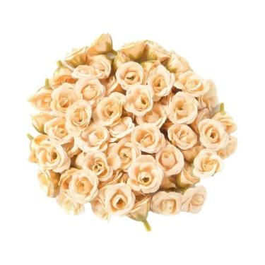 Imagem de 20 Peças De Flores Artificiais Mini Rosa De 2cm Para Decoração De Casa