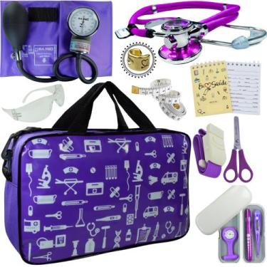 Imagem de Kit Enfermagem Top Cores Premium Completo Estagio - Love Saude, ROXO P