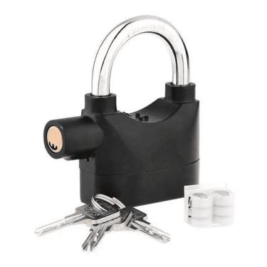 Imagem de Cadeado Com Alarme Sirene Antifurto 110Db Som Alto Segurança