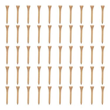 Imagem de plplaaoo Camisetas de golfe profissionais 50 peças de camisetas de golfe de madeira premium para maior precisão e potência, acessórios de golfe de madeira de bordo duráveis (54 mm)