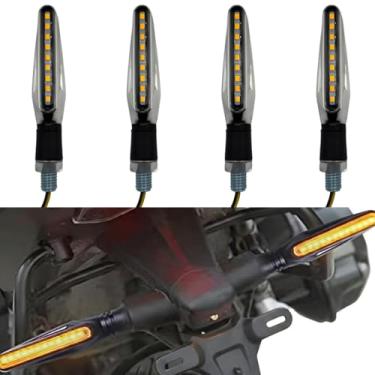 Imagem de Kit de 4 Piscas Seta Moto Universal Led Slim Palito 12V Metalizado Preto Dourado Vermelho Azul Prata (Prata)
