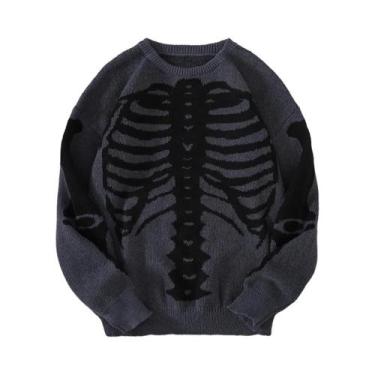 Imagem de Suéter Masculino De Tricô Com Gola Redonda E Padrão Jacquard Para Outo