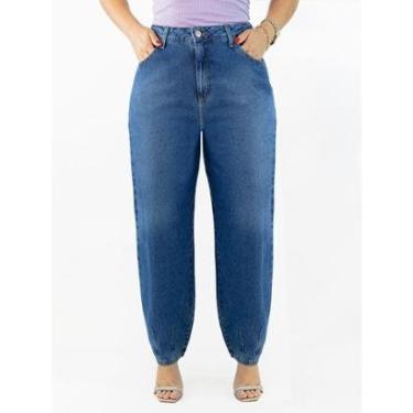 Imagem de Calça Feminina Jeans Baloon Cintura Alta 100% Algodão Anticorpus-Feminino