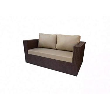 Imagem de Sofá de 2 lugares em fibra sintética para sala, jardim e varanda
