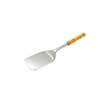 Imagem de Espátula Fechada Bambu Asper 33 cm em Inox com Cabo Plástico Amadeirado para Cozinha Mi...