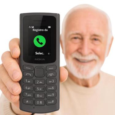 Imagem de Celular Nokia 105 4G Idoso Fácil Teclas Grandes Rádio FM Bateria Longa
