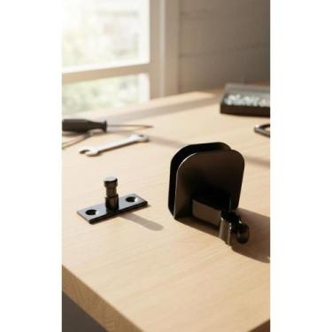 Imagem de Trava porta vidro piso fixador prendedor preto 1872 - Congratulations 