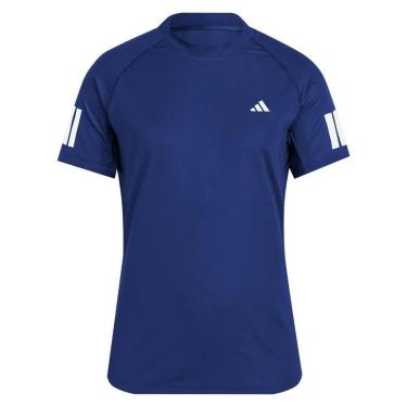 Imagem de Camiseta Adidas Club Tênis 3 Listras Azul e Branca Feminina-Feminino