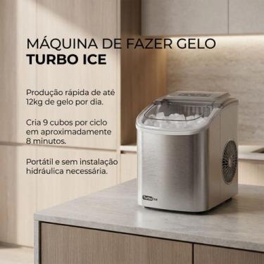 Imagem de Máquina de Gelo MG-12-GI Turbo 127V 60Hz para Produção Rápida de Gelo,