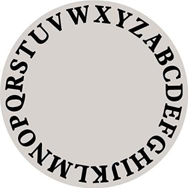 Imagem de Tapetes redondos macios, antiderrapantes, laváveis, para sala de estar, quarto, sala de jantar, quarto de crianças, estampa de letras, branco, 100 cm