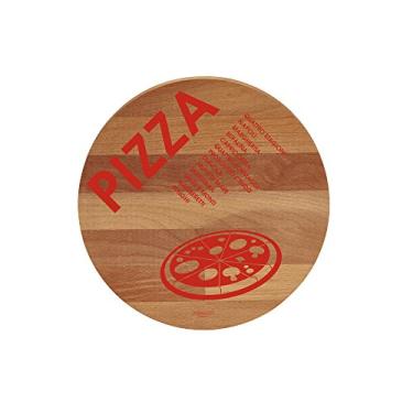 Imagem de Bisetti Tábua de corte redonda de madeira de faia BT-26823 "Pizza", 30 cm, marrom