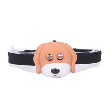 Imagem de Lanterna de cabe?a, farol de LED de desenho animado Lanterna de cabe?a animal de cachorro bonito port¨¢til ecologicamente correto farol ao ar livre para crian?as para acampamento ao ar livre, corr