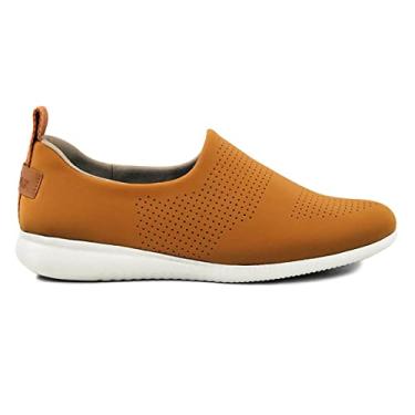 Imagem de Tênis Slip On Usaflex Elastano Laser Feminino - Marrom - 39