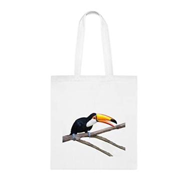 Imagem de Bolsa tucano, presente tucano, bolsa de ombro tucano, sacolas reutilizáveis tucano, ideia de presente de cesta de natal de aniversário, presente para ela, presente para ele, bolsa feminina, Branco