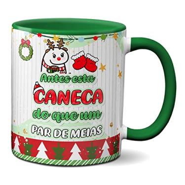 Imagem de Caneca Flork de Natal Frase Antes Isso Que Um Par de Meias (Verde)