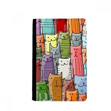Imagem de Carteira de desenho animado sorrindo com proteção de gato fofa para amantes de animais de estimação, porta-passaporte Notecase Burse para cartões